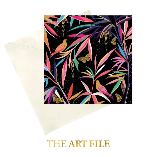 The Art File - Поздравителна картичка за рожден ден "Златни пеперуди" 1